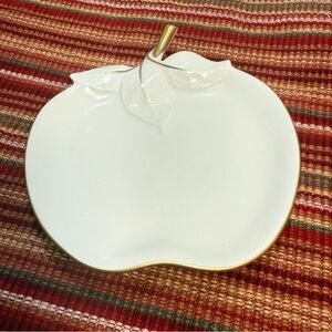 Mikasa Ivory Bone China Apple Bowl Trinket Dish 24K Gold Trim